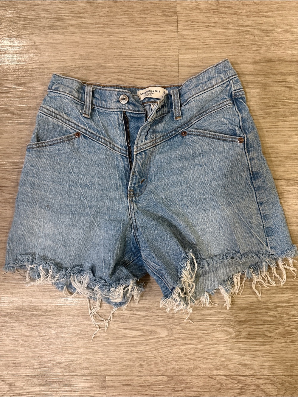 Abercrombie & Fitch Dad Denim Cutoff Shorts Curve Love Fit